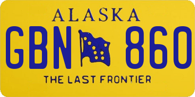 AK license plate GBN860