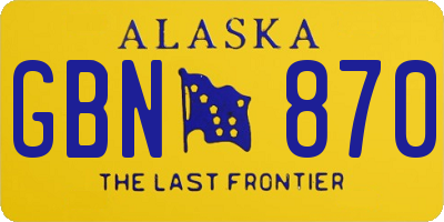 AK license plate GBN870
