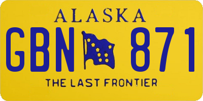 AK license plate GBN871