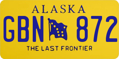 AK license plate GBN872