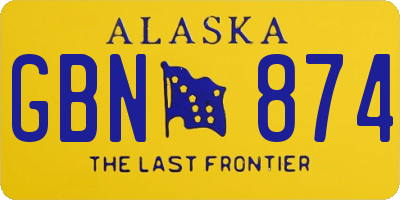 AK license plate GBN874