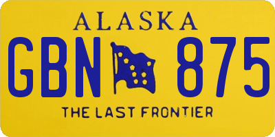 AK license plate GBN875