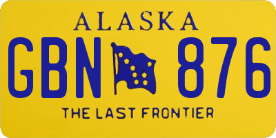 AK license plate GBN876