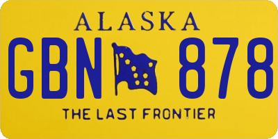 AK license plate GBN878