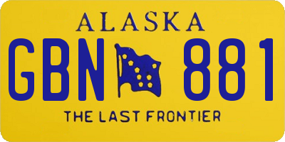 AK license plate GBN881