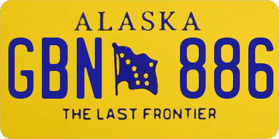 AK license plate GBN886