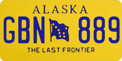 AK license plate GBN889