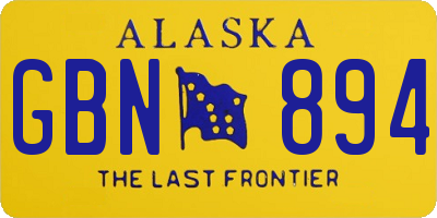 AK license plate GBN894