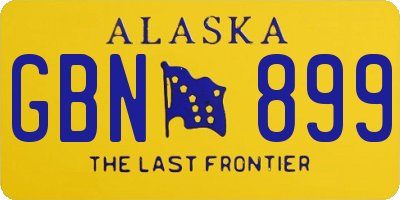 AK license plate GBN899