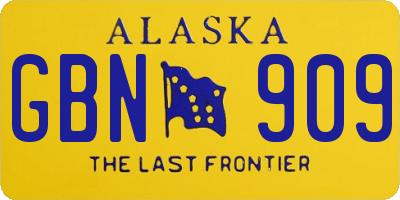AK license plate GBN909