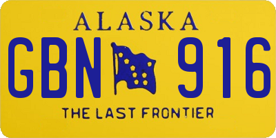 AK license plate GBN916