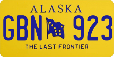 AK license plate GBN923