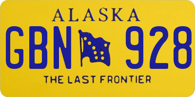 AK license plate GBN928