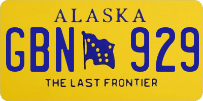 AK license plate GBN929