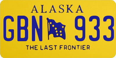 AK license plate GBN933