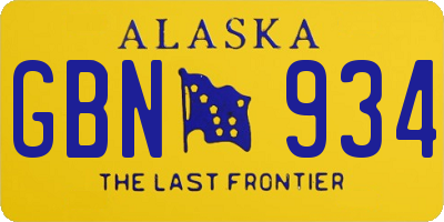 AK license plate GBN934