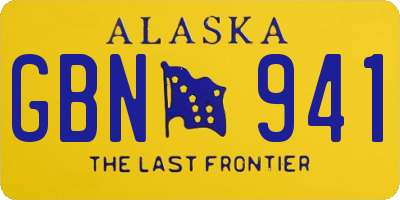 AK license plate GBN941