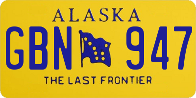 AK license plate GBN947