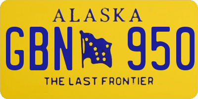 AK license plate GBN950