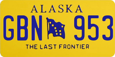 AK license plate GBN953