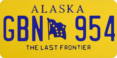 AK license plate GBN954
