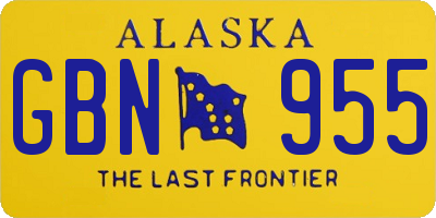 AK license plate GBN955