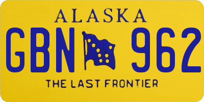 AK license plate GBN962