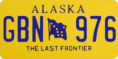 AK license plate GBN976