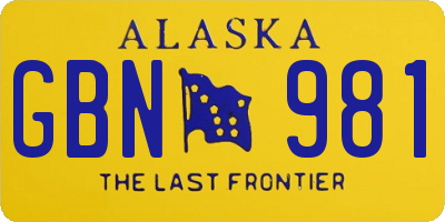 AK license plate GBN981
