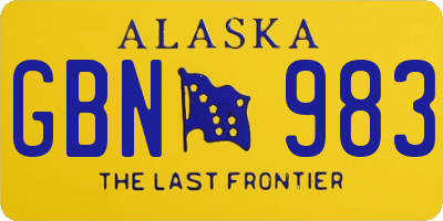 AK license plate GBN983