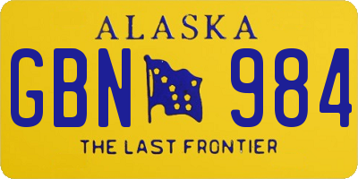 AK license plate GBN984