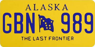 AK license plate GBN989