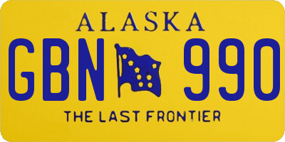 AK license plate GBN990