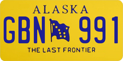 AK license plate GBN991