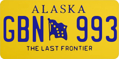 AK license plate GBN993