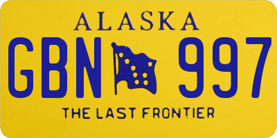AK license plate GBN997