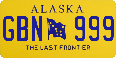 AK license plate GBN999