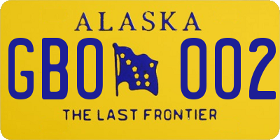 AK license plate GBO002