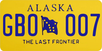 AK license plate GBO007