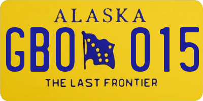 AK license plate GBO015