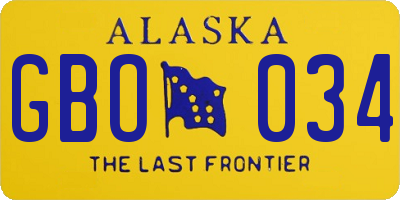 AK license plate GBO034