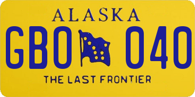 AK license plate GBO040