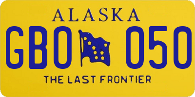 AK license plate GBO050