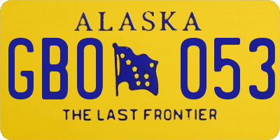 AK license plate GBO053