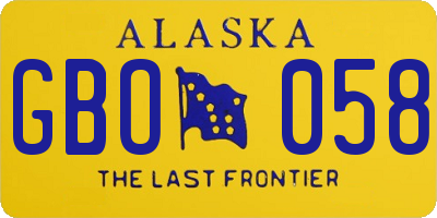 AK license plate GBO058