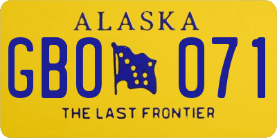 AK license plate GBO071