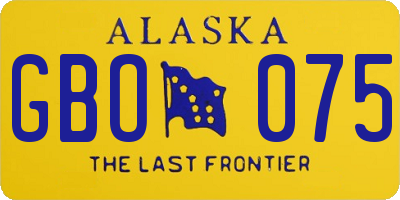 AK license plate GBO075