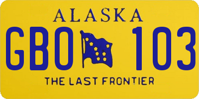 AK license plate GBO103