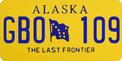 AK license plate GBO109