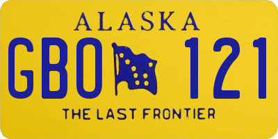 AK license plate GBO121